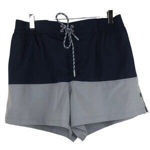 Ocean + Coast Navy Blue & Gray Color Block Swim Shorts Men's‎ Size XL